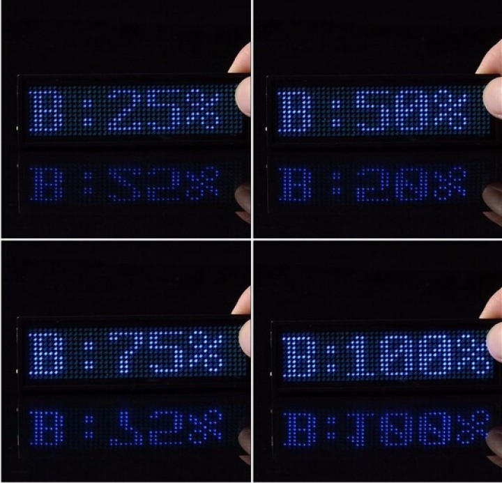 Mini recargable LED azul Display programable Insignia conocida de desplazamiento con la programación USB, diferentes idiomas, 8 