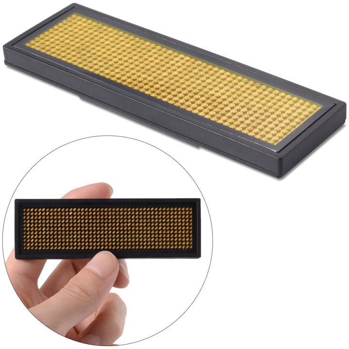 Mini ricaricabile display a led giallo programmabile nome distintivo Scrolling Con programmazione USB, lingue diverse, 8 compati