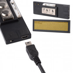 Mini ricaricabile display a led giallo programmabile nome distintivo Scrolling Con programmazione USB, lingue diverse, 8 compati
