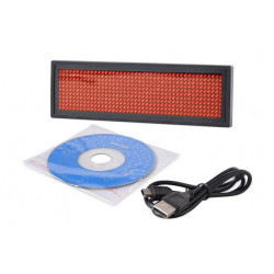 Mini Rechargeable red Led Programmable Display Name Badge Scrolling With USB Programming, Different Languages, 8 Compatible xcso