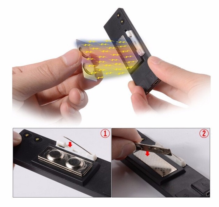 Mini recargable LED rojo Display programable Insignia conocida de desplazamiento con la programación USB, diferentes idiomas, 8 