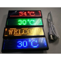 Mini Rechargeable red Led Programmable Display Name Badge Scrolling With USB Programming, Different Languages, 8 Compatible xcso