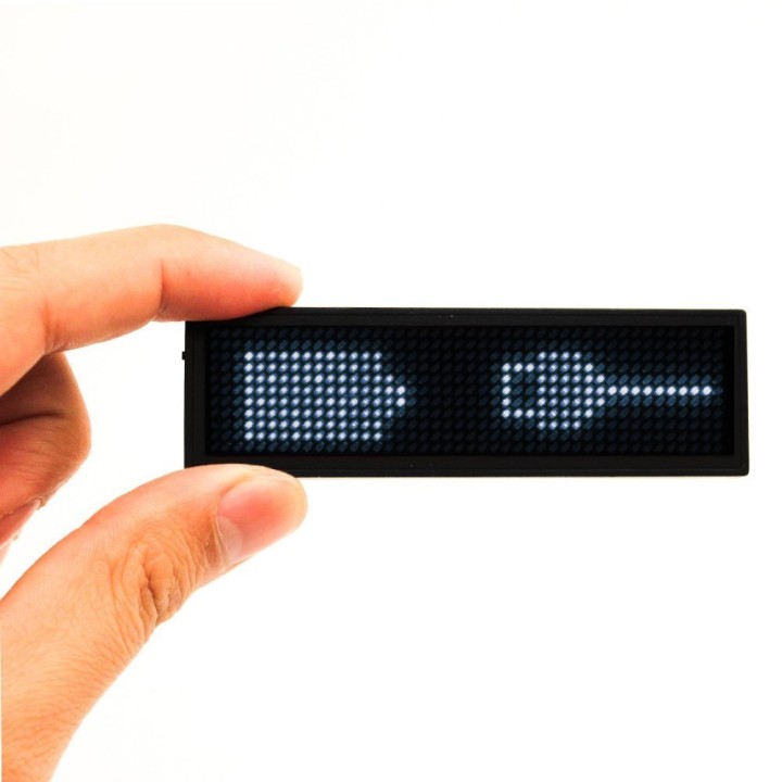 Badge Affichage Rechargeable à LED blanc programmable avec Programmation USB eclats antivols - 1