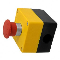 Weatherproof emergency stop push button on off switch nc idec - 1