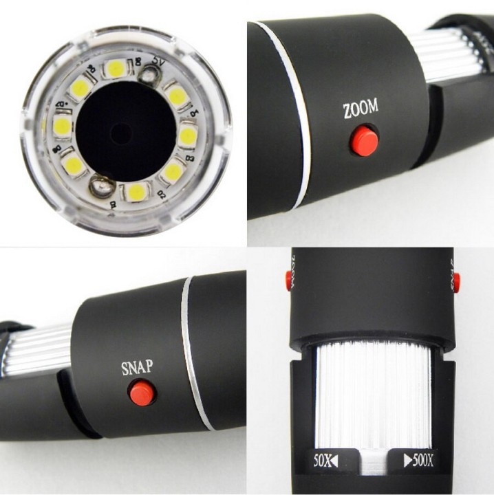 500X microscope électronique Zoom optique 8 LED USB Microscope Digital pour Science