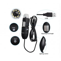 500X microscope électronique Zoom optique 8 LED USB Microscope Digital pour Science