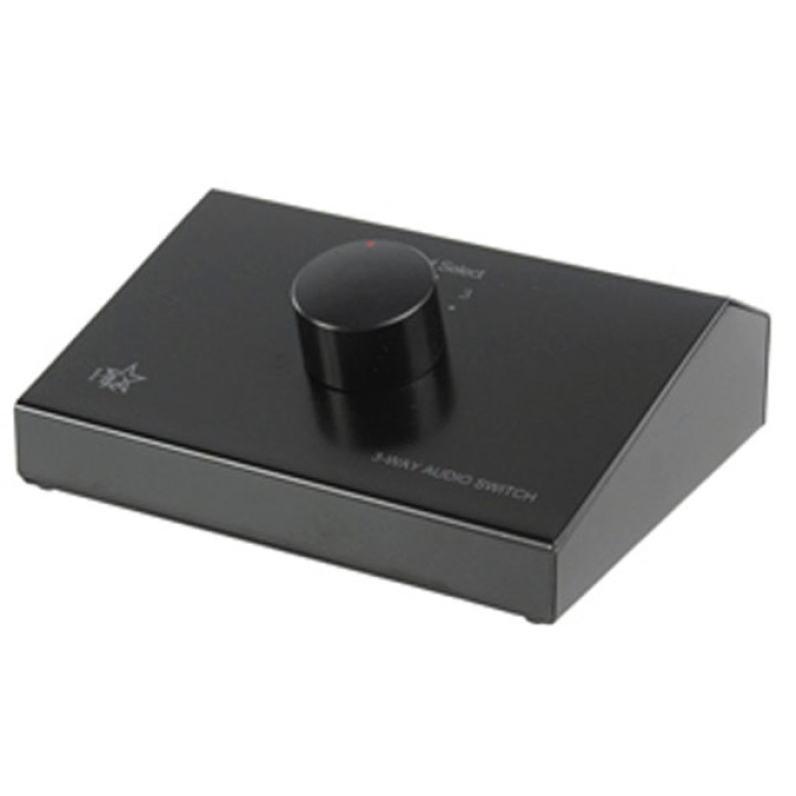 Caja switch 3 vias stereo hq sono rca hembra para platina cd tuner toda fuente audio aswitch 3 jr  international - 1