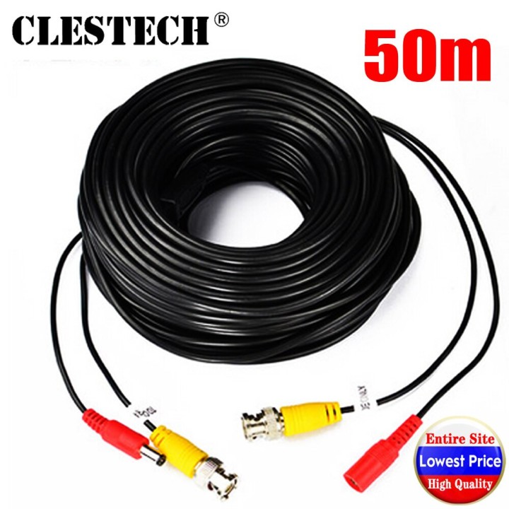 Cordon coaxial rg59 50m con enchufe bnc+alimentacion jack hembra hacia jack alim macho cable camara konig - 7
