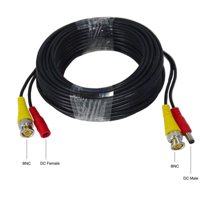 Cordon coaxial rg59 50m con enchufe bnc+alimentacion jack hembra hacia jack alim macho cable camara konig - 21