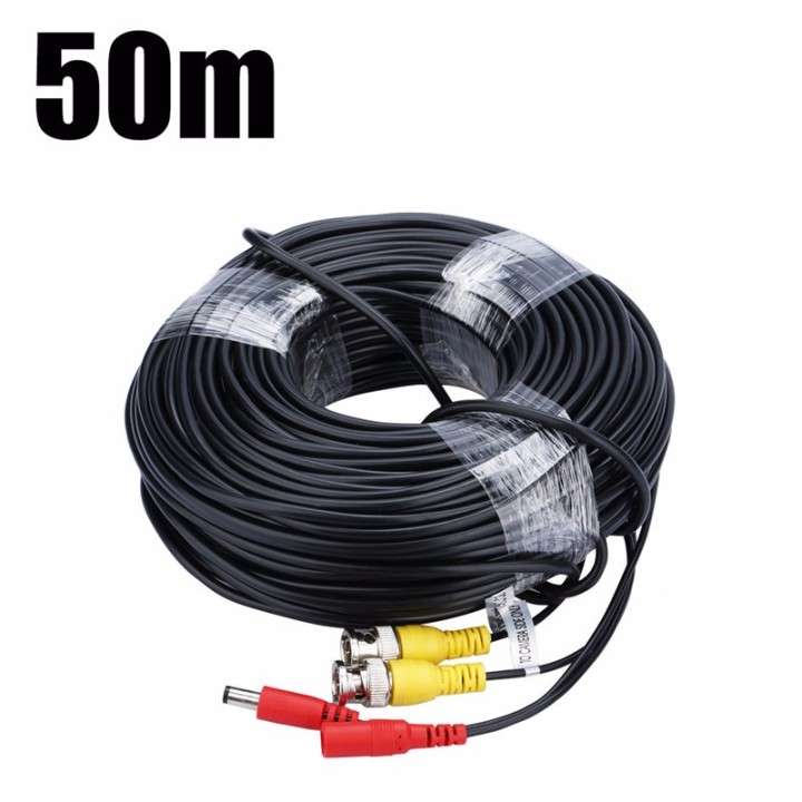 Cordon coaxial rg59 50m con enchufe bnc+alimentacion jack hembra hacia jack alim macho cable camara konig - 25