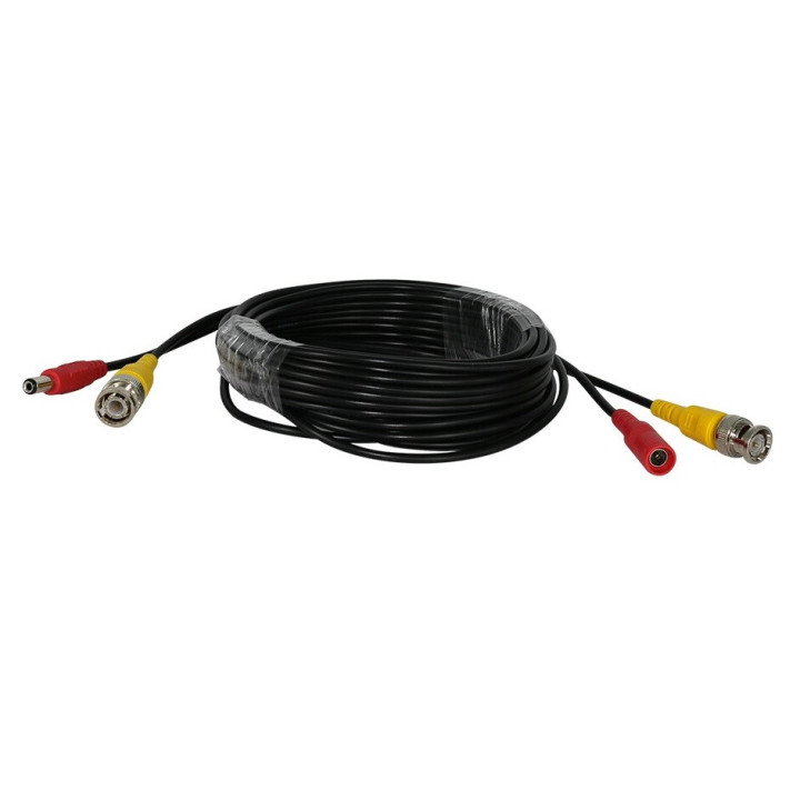 Cordon coaxial rg59 50m con enchufe bnc+alimentacion jack hembra hacia jack alim macho cable camara jr international - 1
