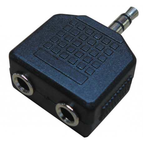 Adapter jack male right 3.5 stereo to 2 x jack female right 3.5 stereo cen - 3