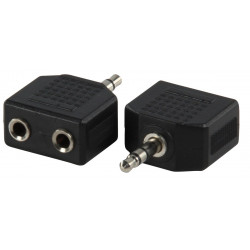Adapter jack male right 3.5 stereo to 2 x jack female right 3.5 stereo cen - 1