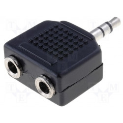 Adapter jack male right 3.5 stereo to 2 x jack female right 3.5 stereo cen - 2