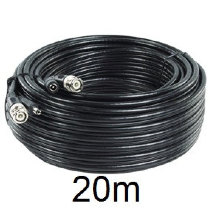 Cavo könig 20 m per telecamere rg59 coax + alimentazione dc konig - 13