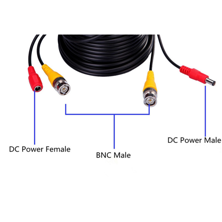 20 m security coax cable rg59 + dc power konig - 14
