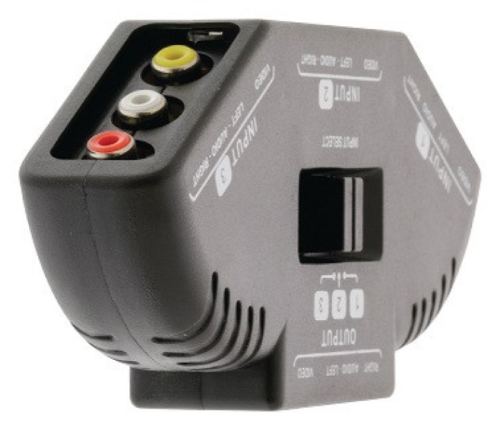 Conmutador audio video rca 3 vias acoplador 3 canales repartidor avswitch 6 a avw089 konig - 10