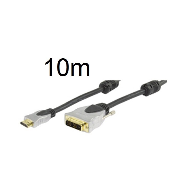 Cable 10m conexion hdtv macho hacia dvi macho cordon video hd hqss5551 10 hq - 1