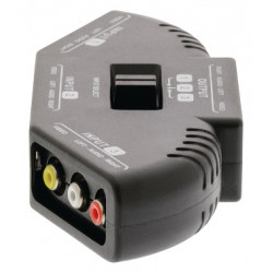 Conmutador audio video rca 3 vias acoplador 3 canales repartidor + cable 3rca jr international - 15
