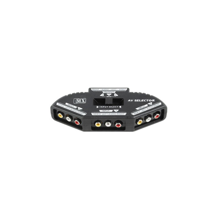 3 Way Audio Video AV RCA Switch Selector Splitter Box xcsource - 1