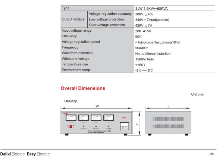 SJW-D60000VA 60KW Drei-Phasen-SVC-Reinigungsstabilisator hochpräzise Austauschregler 380V 60000VA 60KVA