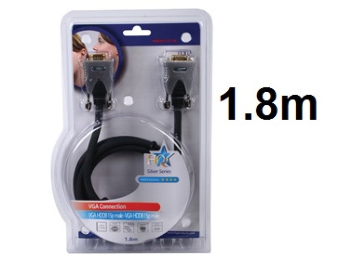 Cable cordon conexion monitor vga hq hd db15p macho hd db15p macho pantalla monitor video hqss5177 1.8 hq - 1