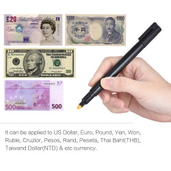 50 fieltro detector lápiz detector de billetes falsos de detección de usd 14 euro moneda jr international - 5