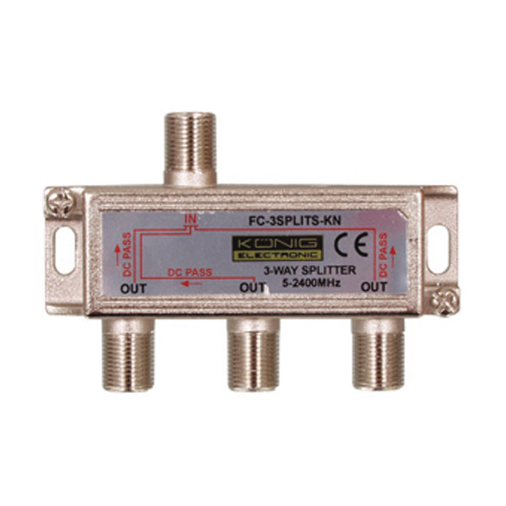 Sat, tv splitter f fc st kn 3splt 5 470 860mhz 2400mhz 1750mhz 950 konig - 1