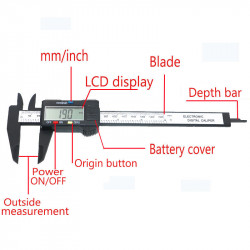 Digital caliper micrometer vernier 150mm 6' 0.01mm superb precision velleman - 3