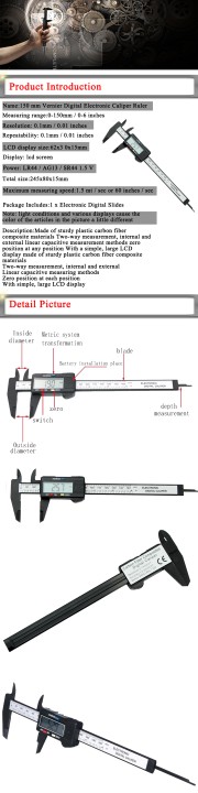 Digital calliper 150mm 6' 0 01mm velleman - 5