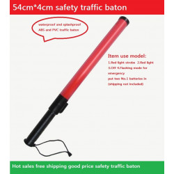 10 Traffic police baton 21 inch red lightingtraffic led safety control reflective warning stick flashlight jr international - 3