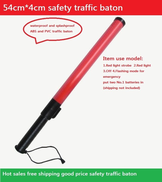 10 Traffic police baton 21 inch red lightingtraffic led safety control reflective warning stick flashlight jr international - 3