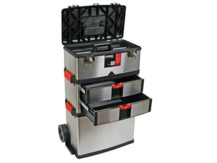 Roller toolbox stainless steel 570 x 354 x 830mm velleman - 2
