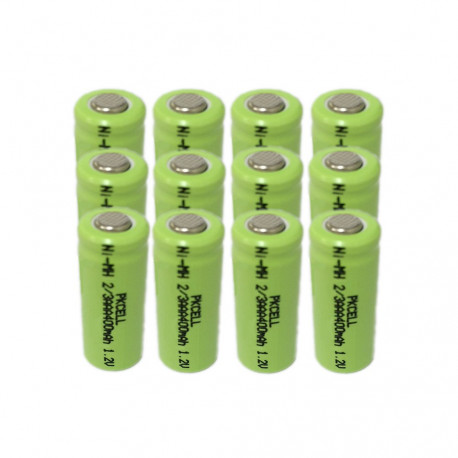 12 x 1,2 V 2 / 3AAA wiederaufladbare batterie 400 mah 2/3 AAA ni-mh nimh zelle mit tab pins für elektrorasierer rasierer eclats 