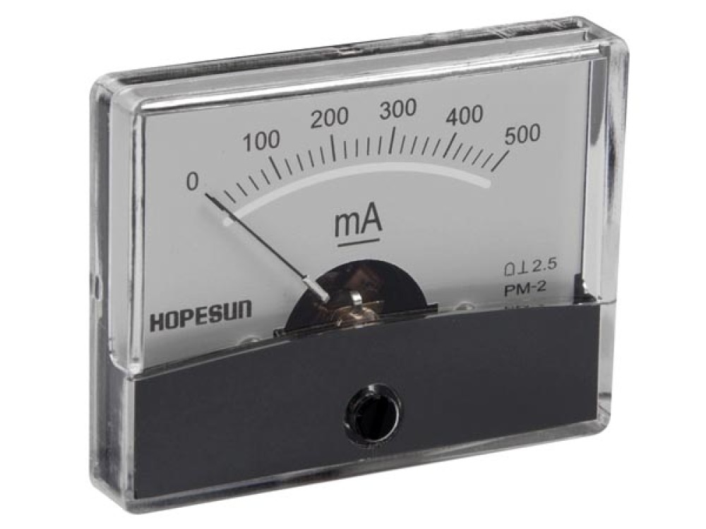 Table analog ammeter 500ma dc / 60 x 47mm aim60500 velleman - 1