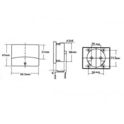 Dc Tabla analógico amperímetro 500ma / 60 x 47mm aim60500 velleman - 2