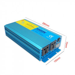 pure sine wave power inverter 3000 w dc 12 v bis 220 v ac camping boat converter lcd-anzeige 2 ac out eclats antivols - 5