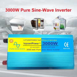 pure sine wave power inverter 3000 w dc 12 v bis 220 v ac camping boat converter lcd-anzeige 2 ac out eclats antivols - 6
