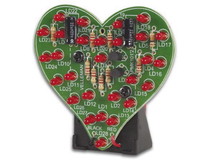 Impostare un cuore piccolo ha 28 led lampeggianti elettronica mk101 velleman - 2