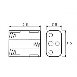 Batteriehalter für 6 x aa-batterien (mit druckknopfanschlüssen) velleman - 1