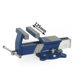 Steel bench vice 125mm with swivel base velleman - 1
