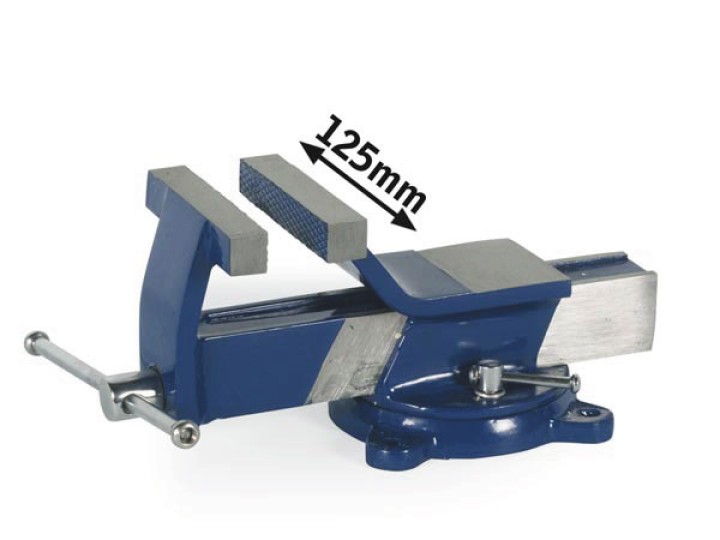 Schraubstock aus stahl mit schwenkbarem fuß 125mm velleman - 1