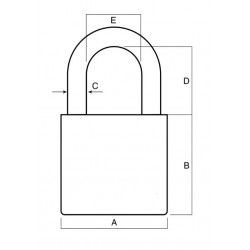 New resetable tri-circle 4 dial 43mm combination lock padlock zb40 kasp - 4
