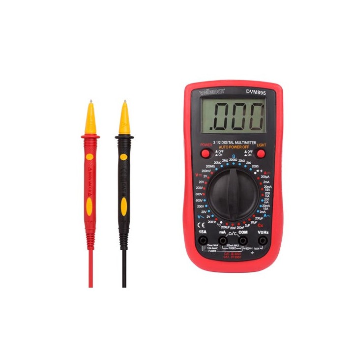 Multimeter digital lcd 3½ voltage current resistance temperature capacitance frequency measurement of diodes DVM895