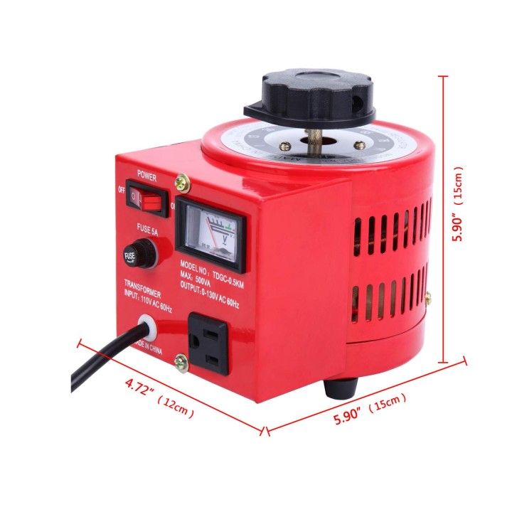 Transformador de voltaje Regulador de voltaje variable de CA automático de 5 A, 500 VCA máx. de 120 VCA 0-120 V / 130 VCA