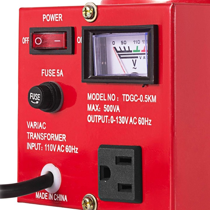 Transformador de voltaje Regulador de voltaje variable de CA automático de 5 A, 500 VCA máx. de 120 VCA 0-120 V / 130 VCA