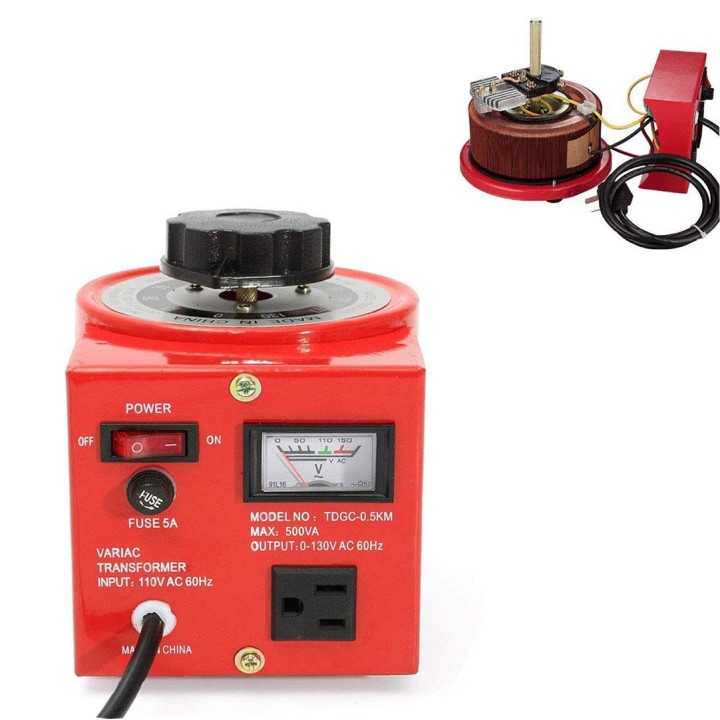 Transformador de voltaje Regulador de voltaje variable de CA automático de 5 A, 500 VCA máx. de 120 VCA 0-120 V / 130 VCA