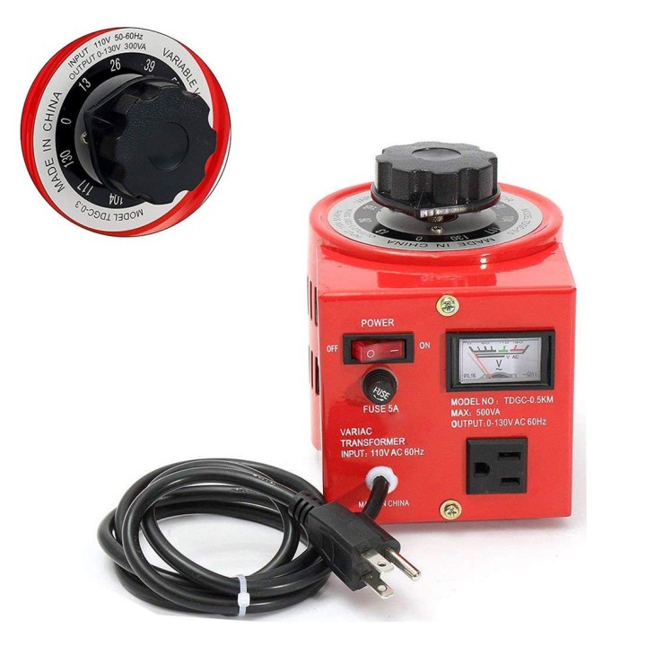 Transformador de voltaje Regulador de voltaje variable de CA automático de 5 A, 500 VCA máx. de 120 VCA 0-120 V / 130 VCA