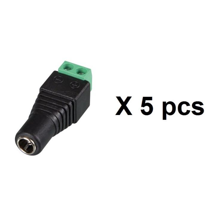 5,5 x 2,1 mm DC-Stecker auf Buchse Anschlussbolzen (10 Stück) CD021 velleman - 1