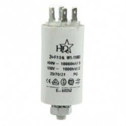 Capacitor 3 mf micro farad 400v 450v 500v 50 60hz universal motor start capacitor with am terminal w1 11003 divers marques - 1